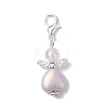 Opaque Acrylic Heart Angel Pendant Decorations HJEW-JM04526-4