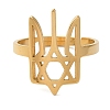 Star of David 304 Stainless Steel Adjustable Rings for Unisex RJEW-F163-03G-2