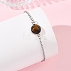 Half Round Natural Gemstone Bead Link Bracelets BJEW-JB14120-2
