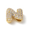 Brass Micro Pave Cubic Zirconia Beads KK-P290-61G-Z-2