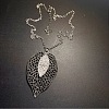 Vintage Alloy Crystal Rhinestone Hollow Leaf Pendant Necklaces for Women LS-ET3744-5