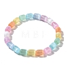 Dyed Natural Selenite Oval Beaded Stretch Bracelet for Women BJEW-I312-03A-3