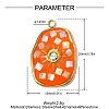 304 Stainless Steel Enamel Pendants STAS-OY013-32G-2