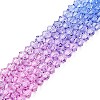 Gradient Color Baking Paint Glass Bead Strands DGLA-A039-T4mm-A019-4