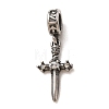 316 Surgical Stainless Steel & Rhinestone European Dangle Charms SA-CBA7555-17AS-02-1