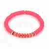 Handmade Polymer Clay Heishi Beads Stretch Bracelets BJEW-JB05303-03-1