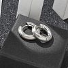 Frosted 304 Stainless Steel Huggie Hoop Earrings for Women EJEW-C096-32F-P-3