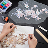 2Pcs 2 Colors 3D Flower Pattern Rayon Embroidery Ornament Accessories DIY-BC0006-74A-3