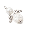 Glass Pearl Round Beads & ABS Plastic Imitation Pearl Beads Pendants PALLOY-JF04094-02-3