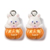 Halloween Theme Opaque Resin Pendants RESI-D075-02G-1