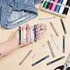 18Pcs 6 Colors Imitation Leather Bag Webbing Straps with Silver Color Plated Metal Eyelets for Bag Accessories DIY-NB0016-35-3