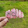 Electroplated Natural Quartz Crystal Hair Combs PW-WG34231-06-1