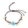 Handmade Silver Foil Glass Lampwork &  Natural White Jade Beads Braided Bead Bracelets for Women BJEW-JB12728-02-2