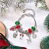 Christmas Theme Glass & Alloy European Beads Bracelets for Women BJEW-JB11198-01-2