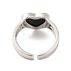 Heart Natural Black Onyx Open Cuff Rings RJEW-Q817-01P-3