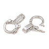 Brass Micro Pave Clear Cubic Zirconia Twister Clasp CU-CBA7BFE-05P-3