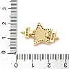 Rack Plating Brass Micro Pave Cubic Zirconia Star Connector Charms KK-K385-101G-02-3