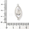 Brass Micro Pave Clear Cubic Zirconia Enamel Horse Eye Connector Charms KK-H534-02P-01-3