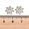 Christmas Brass Clear Cubic Zirconia Beads KK-B186-04P-3