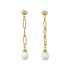 304 Stainless Steel Paperclip Stud Dangle Earring for Women EJEW-JE07186-3