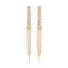 Cross Alloy Rhinestone Chain Tassel Stud Earrings WGF2F09-01-3