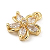 Brass with Clear Cubic Zirconia Charms KK-G478-02C-KCG-2