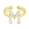 Rack Plating Brass Open Cuff Rings for Women RJEW-F162-01G-M-2