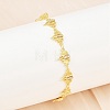 Brass Micro Pave Clear Cubic Zirconia Link Chain Bracelets for Women BJEW-A090-10B-G-3