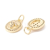 Rack Plating Brass Micro Pave Clear Cubic Zirconia Charms ZIRC-I057-17G-2