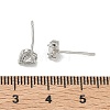 Brass Micro Pave Clear Cubic Zirconia Stud Earrings for Women EJEW-F403-04P-5