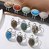 Oval Natural & Synthetic Gemstone Finger Rings RJEW-M062-02P-19-1