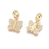 Brass Micro Pave Cubic Zirconia European Dangle Charms X-ZIRC-E163-16G-1