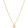 1Pc Stainless Steel Letter Rectangle Pendant Necklaces NJEW-LP0001-34H-G-1