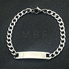 Exquisite stainless steel bracelet for men with titanium steel tag. ZX5244-2-1