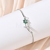 Adjustable Brass Micro Pave Clear Cubic Zirconia Box Chain Slider Bracelets BJEW-C156-09P-01-1