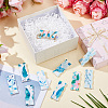 10Pcs 10 Styles Flower Printed Felt Necklace Display Cards DIY-SC0033-86B-4