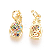 Brass Micro Pave Cubic Zirconia Pendants X-ZIRC-L093-27G-2