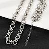 304 Stainless Steel Ring Link Chain Necklaces NJEW-H072-02B-P-2
