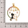 Brass Micro Pave Cubic Zirconia Pendants KK-E108-23G-02-3