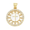 Religion Cross Brass Micro Pave Clear Cubic Zirconia Pendants CU-CBA83A6-03E-G02-1