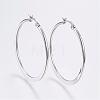 Tarnish Resistant 304 Stainless Steel Big Hoop Earrings EJEW-F105-19P-1