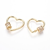 Brass Micro Pave Cubic Zirconia Screw Carabiner Lock Charms ZIRC-I031-01G-2
