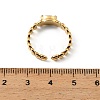304 Stainless Steel Rhinestone Cuff Rings for Women RJEW-L134-001G-06-3