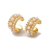 Rack Plating Brass with ABS Plastic Pearl Clip-on Earrings for Women EJEW-G403-02G-1