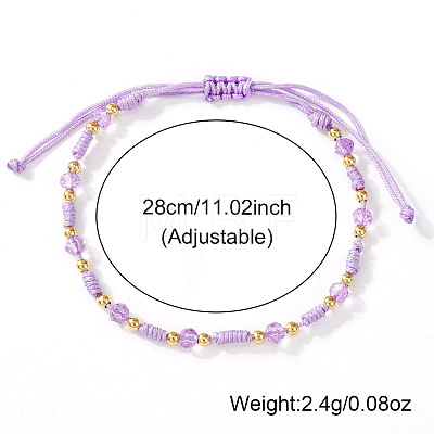 Glass & Brass Beads Braided Bead Bracelets ZQ2730-1