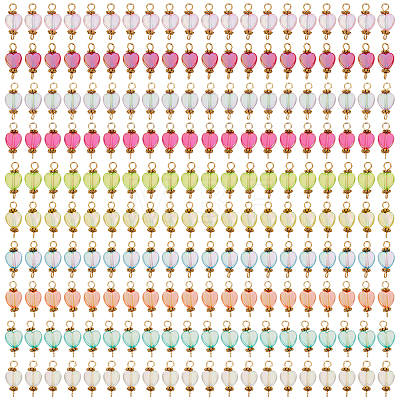 200Pcs 10 Colors Transparent Acrylic Pendants PALLOY-GO00013-1