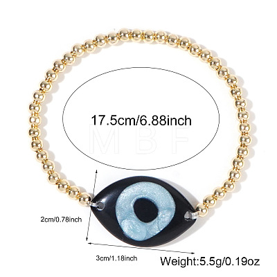 Acrylic Devil Eye Brass Round Beaded Stretch Necklaces for Female Jewelry Direct Sales TA4836-1-1