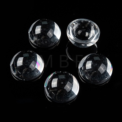 Transparent Half Round Glass Cabochons GGLA-R027-18mm-1