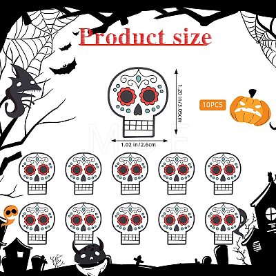 10Pcs Skull Silicone Beads JX889A-1