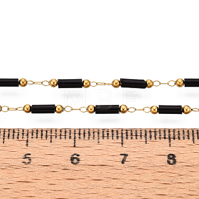 Handmade Seed Beads Column Link Chains CHS-T006-33G-1
